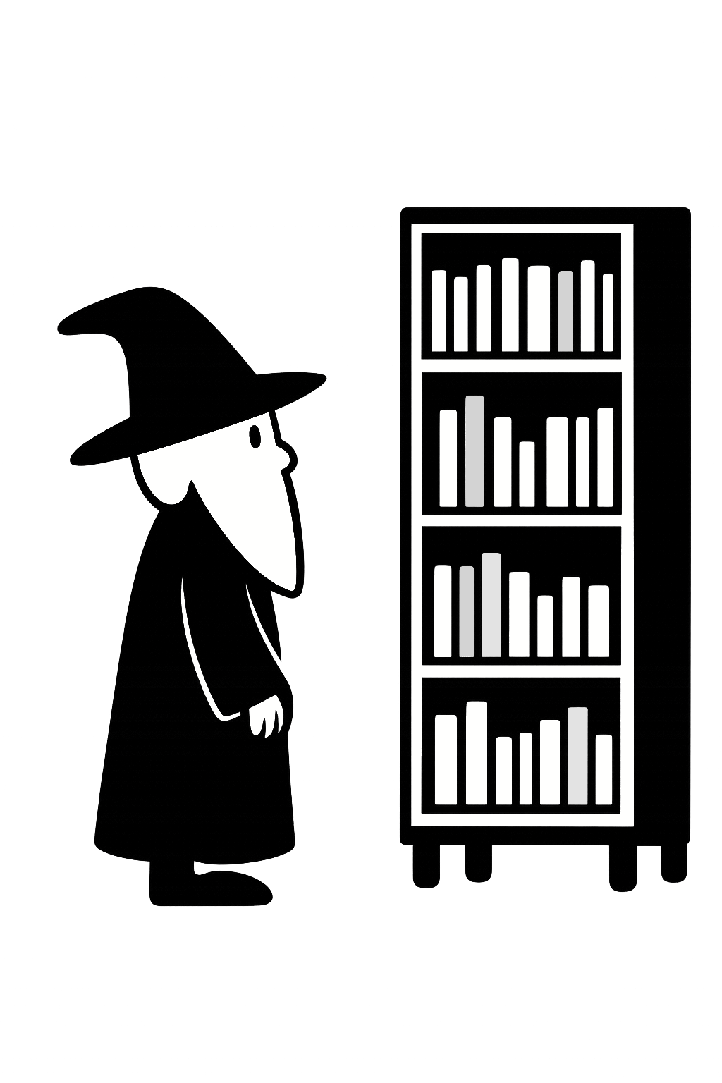 A scribe organizing books